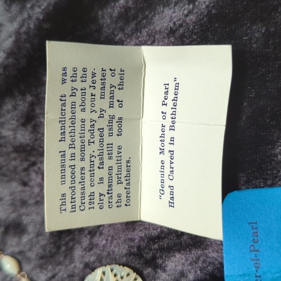 Unbranded Mother of Pearl Hand Carved Necklace, Bracelet & Earring Set Jeruselum - Picture 12 of 16